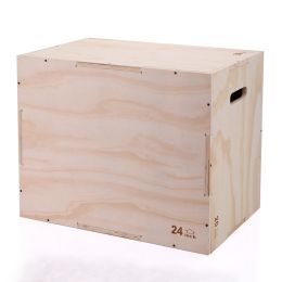 3-in-1 Wooden Plyo Jump Box for Training, Workout Step Platform, Multi-Sided Fit Equipment, Plyometric Agility,Large Size