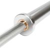 5ft Steel Double Copper Sleeve Double Bearing Knurled Non-slip Barbell Bar Silver