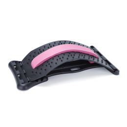 Home Waist Stretching Massage Device for Auxiliary Lumbar Correction Waist and Fitness Massage Stretching (Color: Pink)
