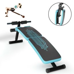 Gym Room Adjustable Height Exercise Bench Abdominal Twister Trainer (Color: Blue, Type: Exercise & Fitness)